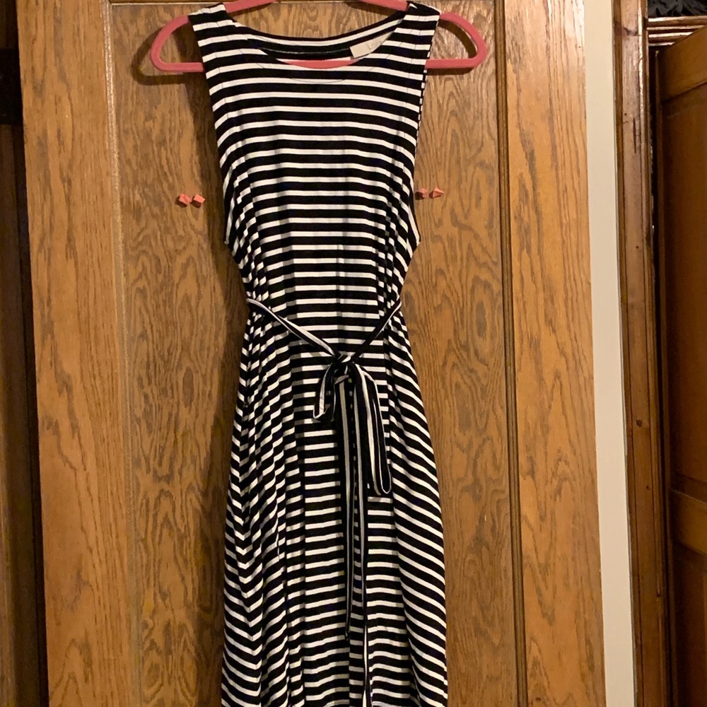 LOFT black and white striped dress